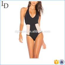 Traje de baño de lycra de diseño de calidad superior bikini transparente de una pieza